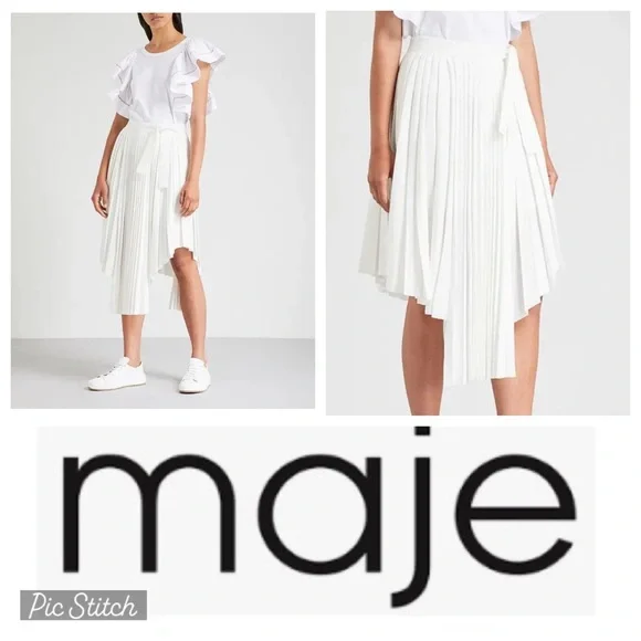 Maje | Skirts | The Maje Jaxy Asymmetric Pleated Skirt In